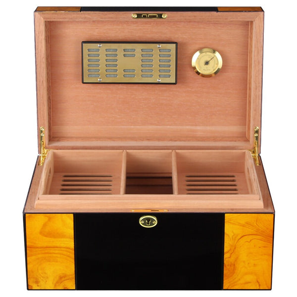 COHIBA Luxury Spanish Cedar Cigar Humidor (80-100) - Glossy Piano Fini –