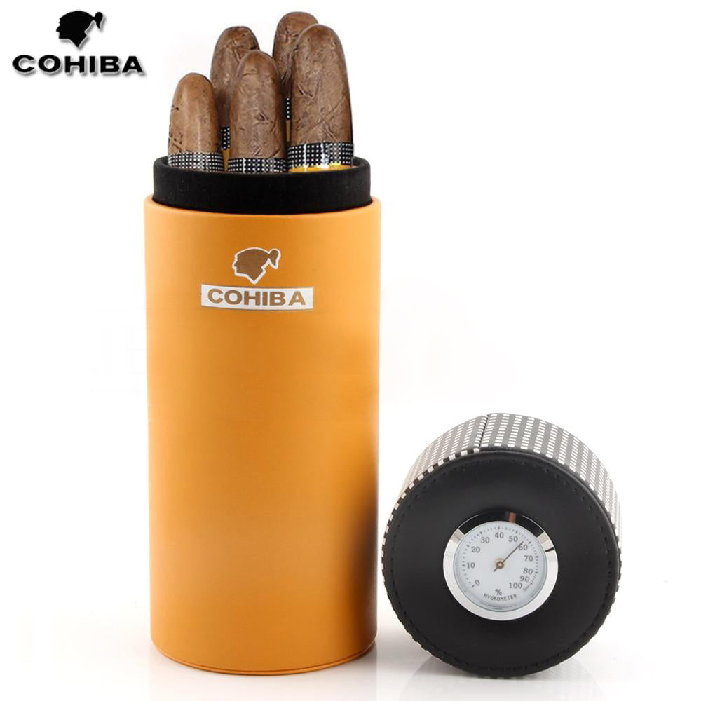Cohiba Leather Cigar Humidor Case 3 Jet Cigar Lighter 2 Blade Cutter Travel  Set